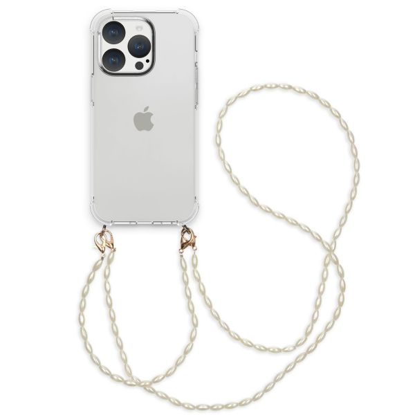imoshion Coque avec dragonne + bracelet - Perles Apple iPhone 15 Pro - Transparent