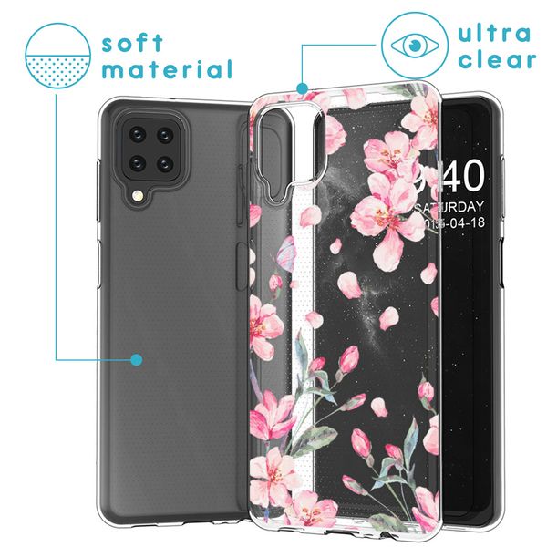 imoshion Coque Design Samsung Galaxy A12 - Fleur - Rose