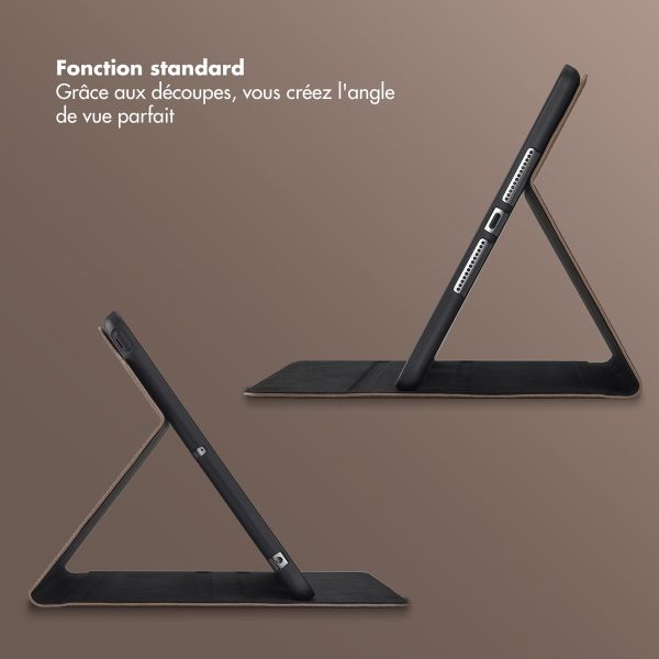 Selencia Coque tablette Riva Apple iPad 9 (2021) 10.2 pouces / iPad 8 (2020) 10.2 pouces / iPad 7 (2019) 10.2 pouces - Beige