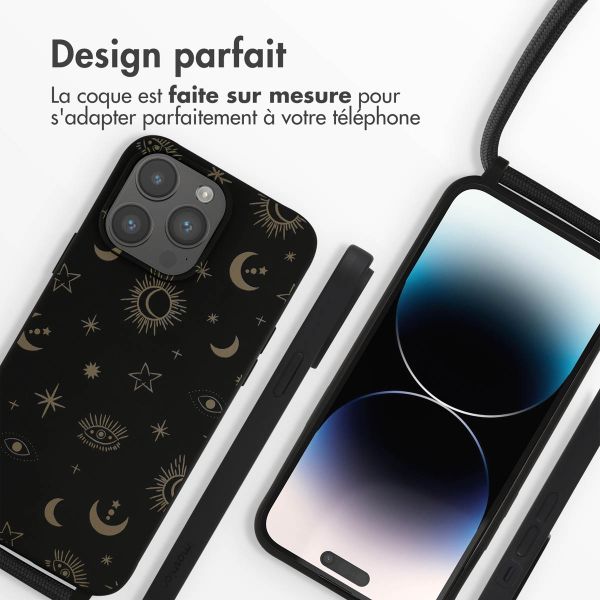 imoshion Coque design en silicone avec cordon Apple iPhone 14 Pro Max - Sky Black