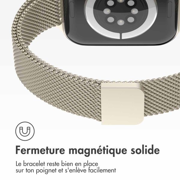 imoshion Bracelet milanais fin Apple Watch Series 1 à 9 / SE (38/40/41 mm) | Series 10 (42 mm) - Champagne