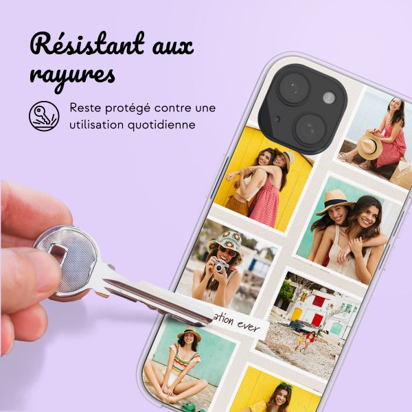 Coque personnalisée avec pellicule N°3 iPhone 15 - Transparent