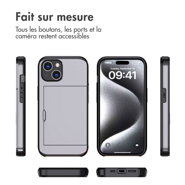 imoshion Coque arrière avec porte-cartes Apple iPhone 15 - Gris