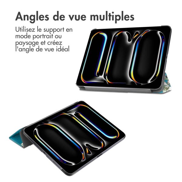 imoshion Coque tablette Design Trifold Apple iPad Pro 11 (2024) M4 - Green Plant