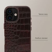 Selencia Coque arrière Croco avec MagSafe Apple iPhone 17 - Choco Brown