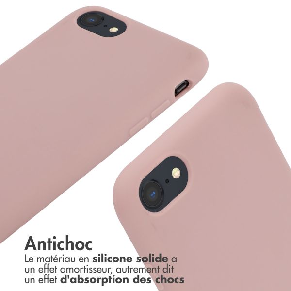 imoshion ﻿Coque en silicone avec cordon iPhone SE (2022 / 2020) / 8 / 7 - Sand Pink