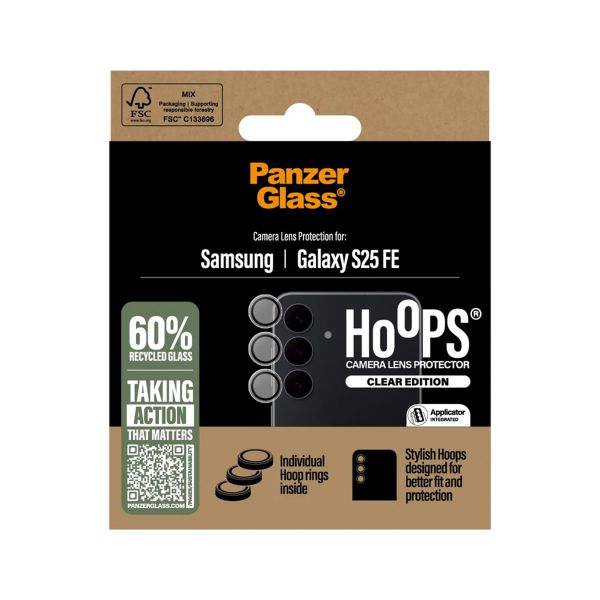 PanzerGlass Protection Caméra Hoops Optic Rings Samsung Galaxy S25 FE - Transparent