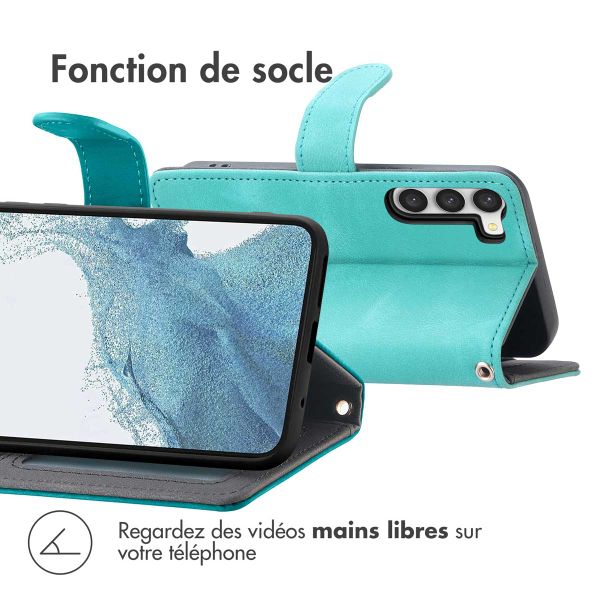 imoshion Etui de téléphone portefeuille avec cordon Samsung Galaxy S23 - Turquoise