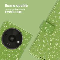 imoshion Étui de téléphone portefeuille Design Xiaomi Redmi A3 - Green Flowers