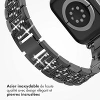 Selencia Bracelet à maillons scintillants Apple Watch Series 1 t/m 9 / SE (38/40/41 mm) | Series 10 / 11 (42 mm) - Noir