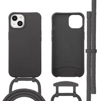 imoshion Coque arrière Color avec cordon amovible et MagSafe Apple iPhone 14 - Black Coffee