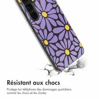 imoshion Coque design pour Samsung Galaxy S24 - Tropical Violet Flowers Connect