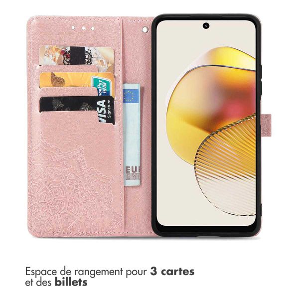 imoshion Etui de téléphone portefeuille Mandala Motorola Moto G73 - Rose Dorée