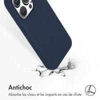 Accezz Coque Liquid Silicone iPhone 15 Pro - Bleu foncé