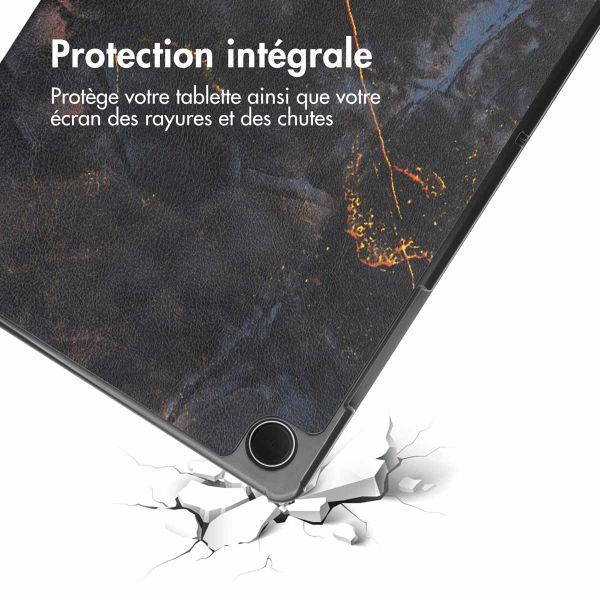 imoshion Coque tablette Design Trifold Samsung Galaxy Tab A11 Plus / A9 Plus - Black Marble