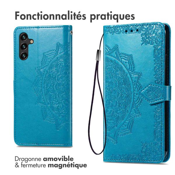 imoshion Etui de téléphone portefeuille Mandala Samsung Galaxy A25 (5G) - Turquoise