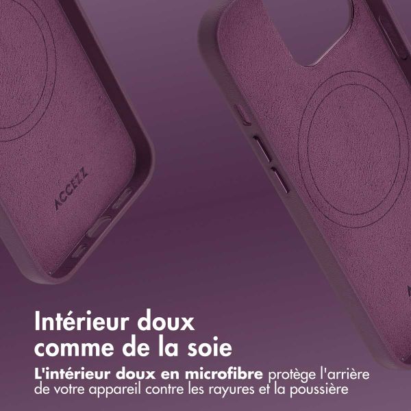 Accezz Coque arrière en cuir avec MagSafe Apple iPhone 13 Pro - Heath Purple