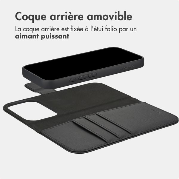 imoshion Étui portefeuille luxe 2-en-1 amovible Apple iPhone 17 Pro - Noir