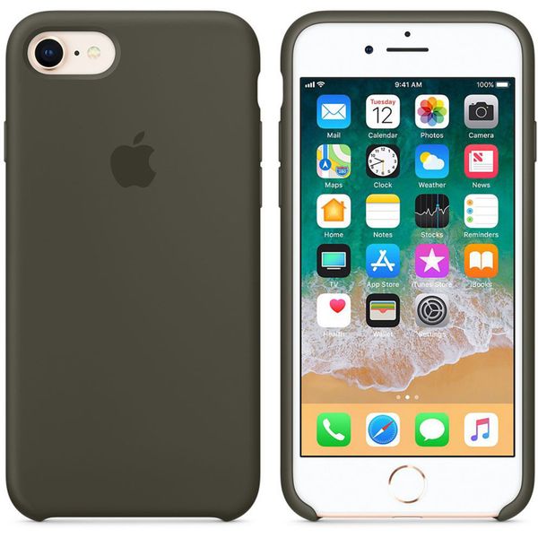 Apple Coque en silicone Apple iPhone SE (2022 / 2020) / 8 / 7 - Dark Olive