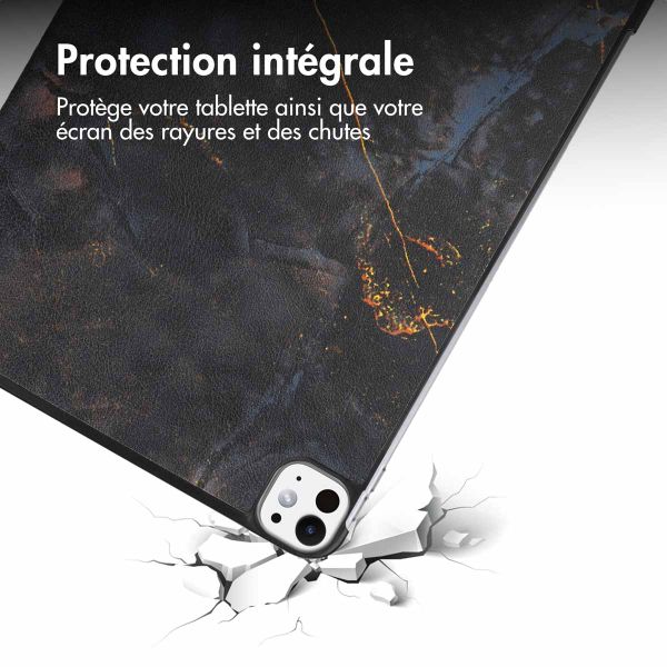 imoshion Coque tablette Design Trifold Apple iPad Pro 11 (2024) M4 - Black Marble