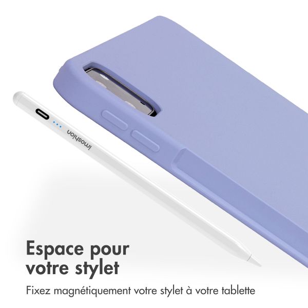 Accezz Coque Liquid Silicone avec porte-stylet Apple iPad Pro 12.9 (2022) / Pro 12.9 (2021) / Pro 12.9 (2020) - Lila