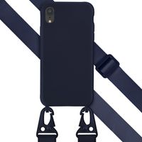 Selencia Coque silicone avec cordon amovible iPhone Xr - Bleu foncé