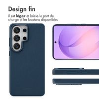 Accezz Coque arrière en cuir avec MagSafe Samsung Galaxy S26 Ultra - Nightfall Blue