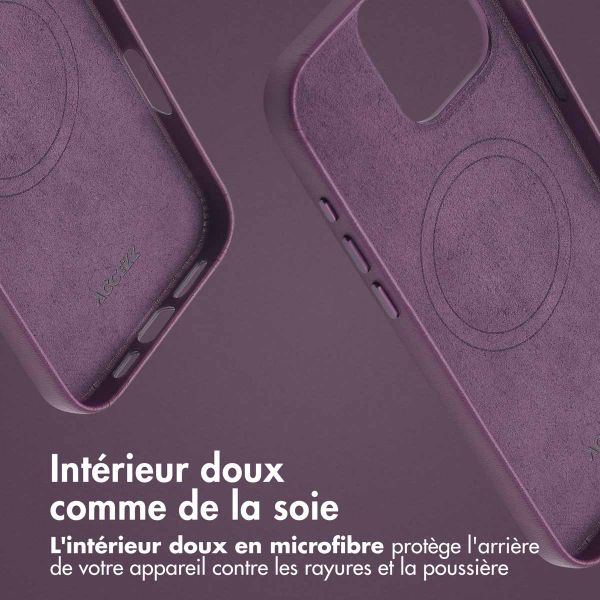 Accezz Coque arrière en cuir avec MagSafe iPhone 16 Pro Max - Heath Purple