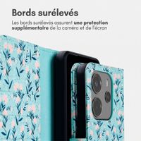 imoshion Étui de télephone portefeuille Design Xiaomi Redmi Note 14 (4G) - Blue Flowers