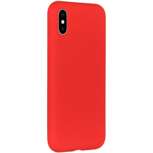 Accezz Coque Liquid Silicone iPhone Xs / X - Rouge