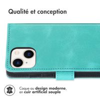 imoshion Etui de téléphone portefeuille avec cordon iPhone 15 - Turquoise