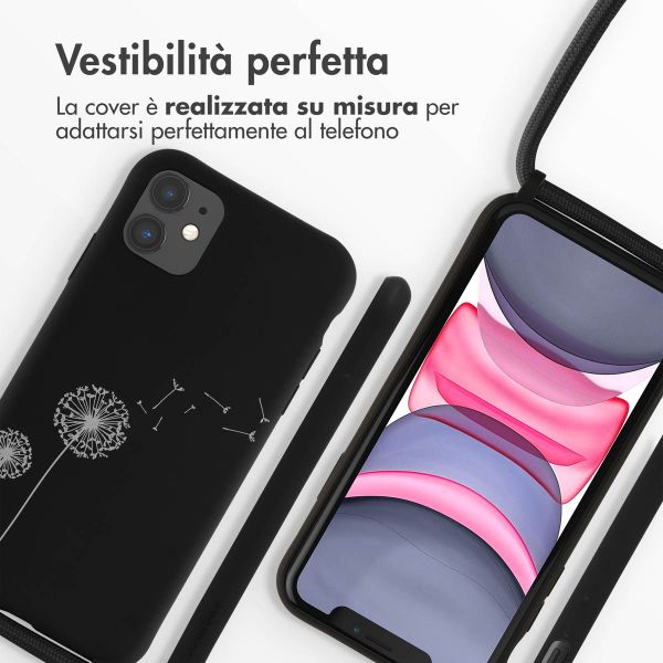 imoshion Coque design en silicone avec cordon Apple iPhone 11 - Dandelion Black