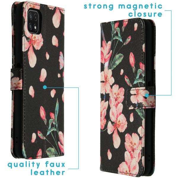 imoshion Coque silicone design Galaxy A22 (5G) - Blossom Black