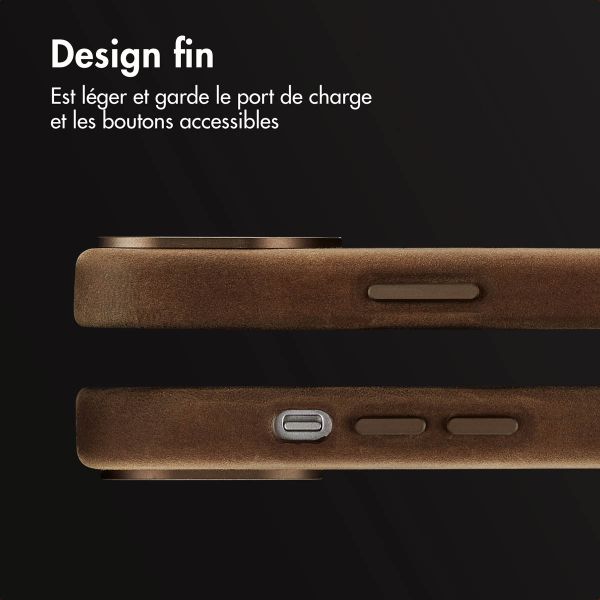 Accezz Coque MagSafe en cuir vintage Apple iPhone 14 - Rustic Brown