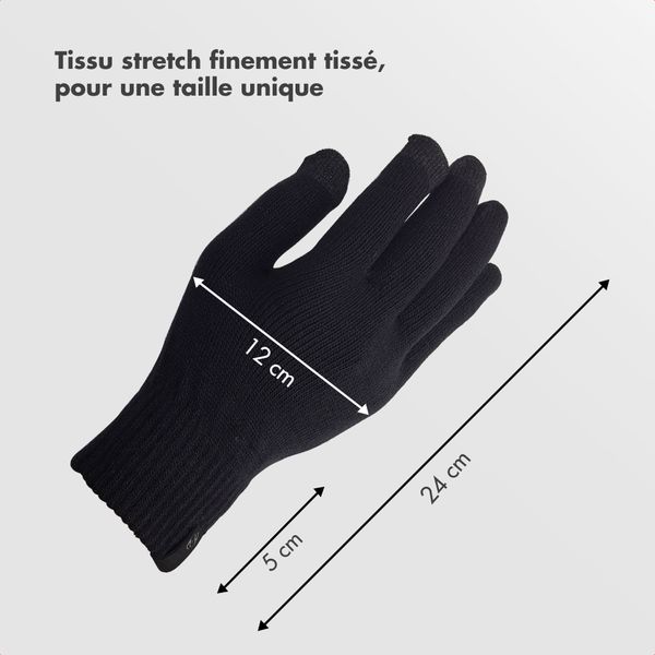 Selencia Gants Tactiles Tricotés - Taille Unique - Noir