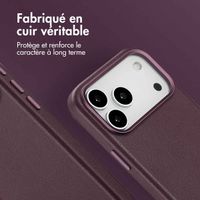 Accezz Coque arrière en cuir avec MagSafe Apple iPhone 17 Pro Max - Heath Purple