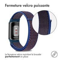 imoshion Bracelet en nylon le Fitbit Charge 5 / Charge 6 - Taille S - Bleu