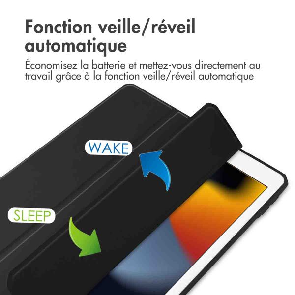 imoshion Coque tablette rigide Trifold Apple iPad 9 (2021) 10.2 pouces / iPad 8 (2020) 10.2 pouces / iPad 7 (2019) 10.2 pouces - Noir