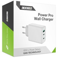 Accezz Chargeur mural ultra rapide Power Pro GaN - 65W - Blanc