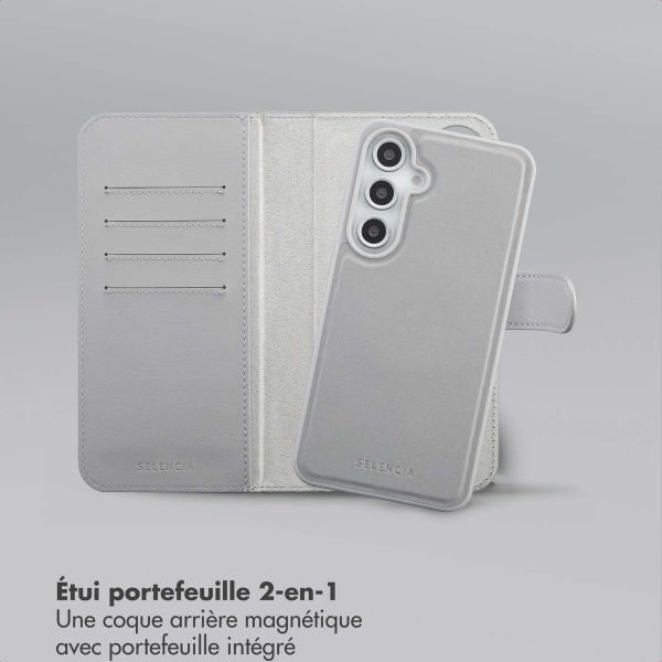 Selencia Étui portefeuille amovible Olyn avec MagSafe Samsung Galaxy S24 FE - Gris