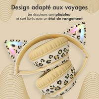 imoshion - Édition Spéciale - Casque sans fil pour enfants LED Light Cat Ear - Avec câble AUX - Léopard