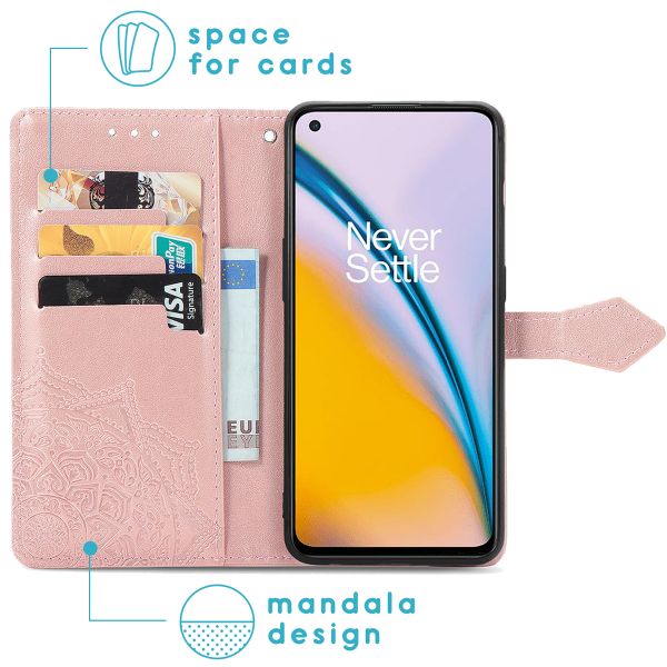 imoshion Etui de téléphone portefeuille Mandala OnePlus Nord 2 - Rose Champagne