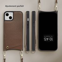 Selencia Coque de télephone Nova avec cordon et porte-cartes Apple iPhone 14 / 13 - Mocha Brown