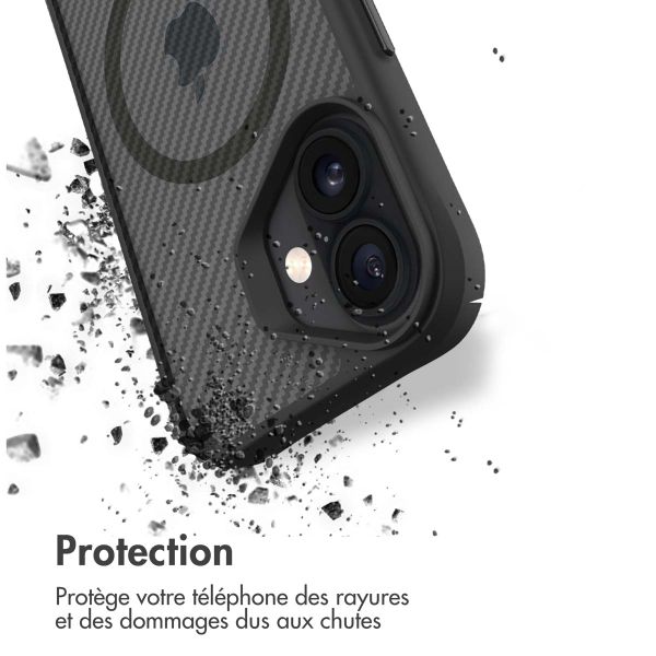 imoshion Rugged Hybrid Carbon Case avec MagSafe iPhone 16 - Noir