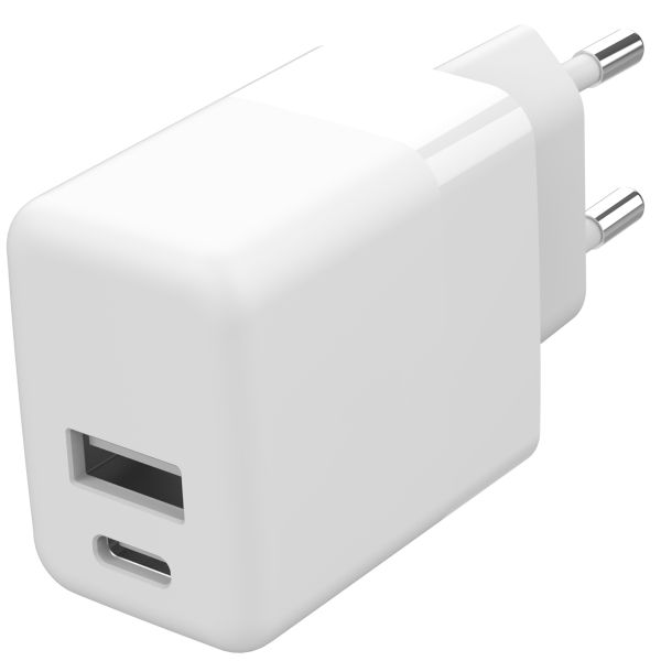 Accezz Chargeur Mural avec câble USB-C vers USB-A - Chargeur - certifié MFi - 20 Watt - 1 mètre - Blanc