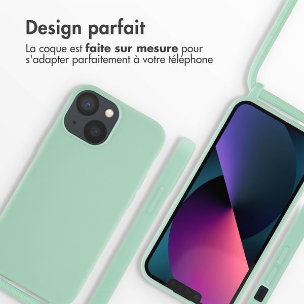 imoshion Coque en silicone avec cordon Apple iPhone 13 Mini - Vert menthe