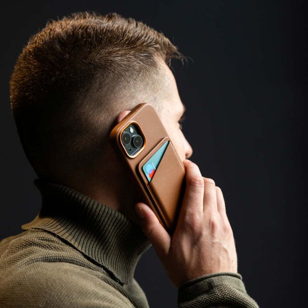 Accezz Porte-cartes en cuir - Compatible avec MagSafe et Qi2 - Sienna Brown