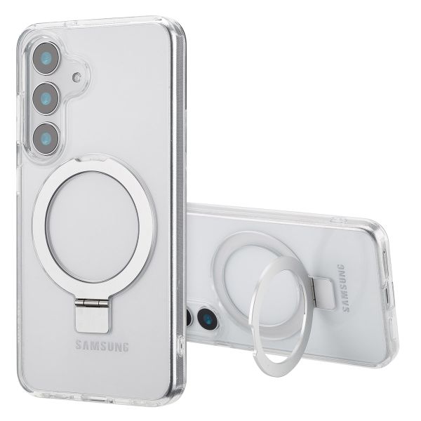 Accezz Coque Ring Stand avec MagSafe Samsung Galaxy S25 - Transparent