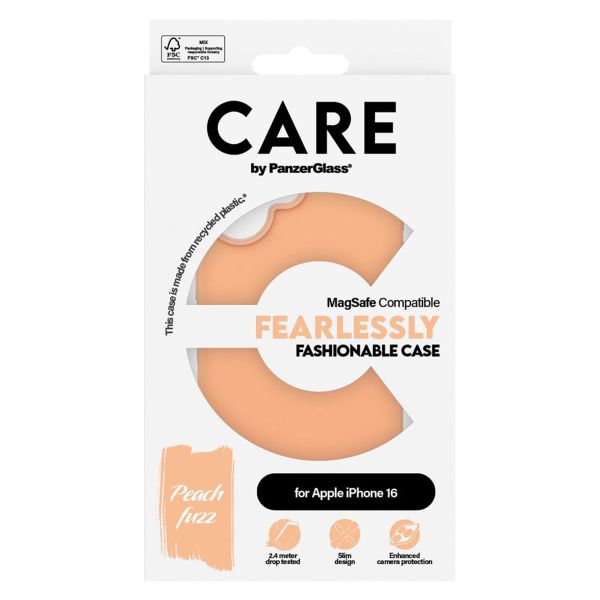 CARE by PanzerGlass Coque Fashion MagSafe iPhone 16 - Peachy