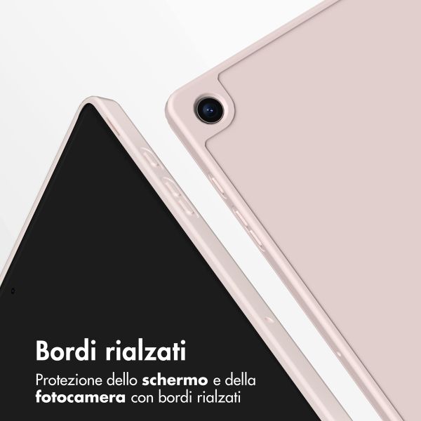 Accezz Coque tablette portefeuille Smart Silicone Samsung Galaxy Tab A9 8.7 pouces - Rose